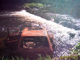 car in river